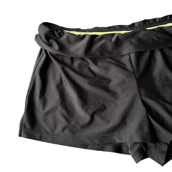 Athleta Splash Swim Shorts in Black Large Lined briefs Foldover Waistband - Picture 2 of 11